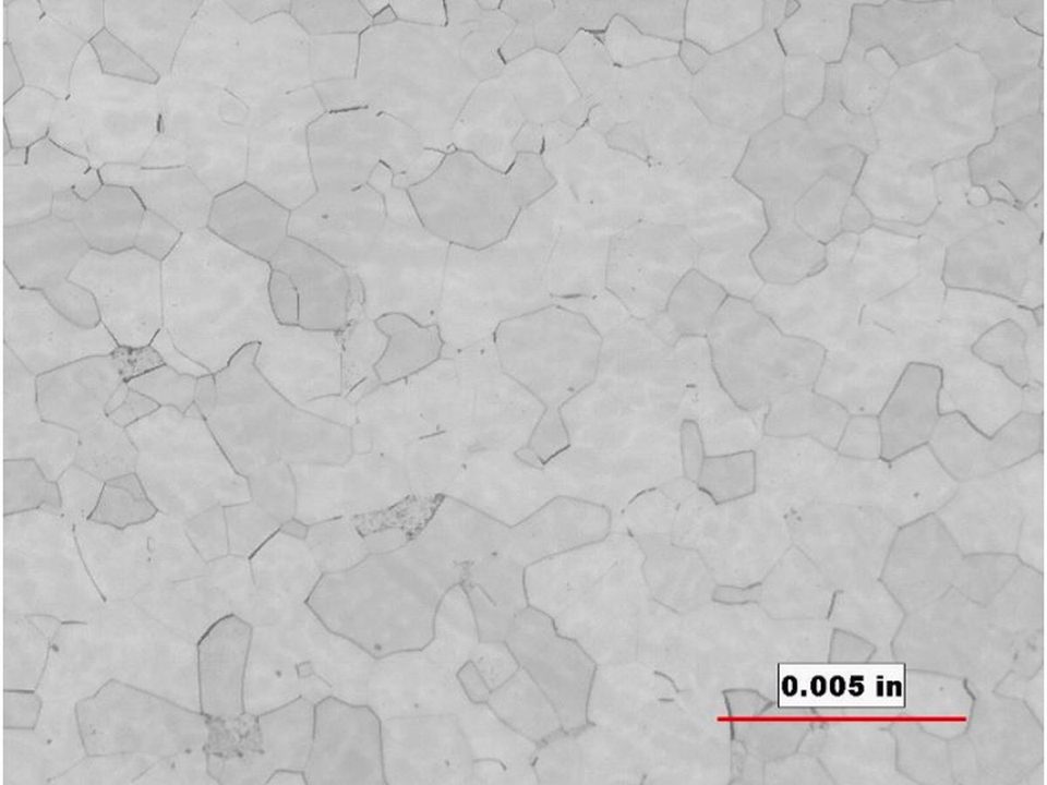 Light microscope image of titanium grains